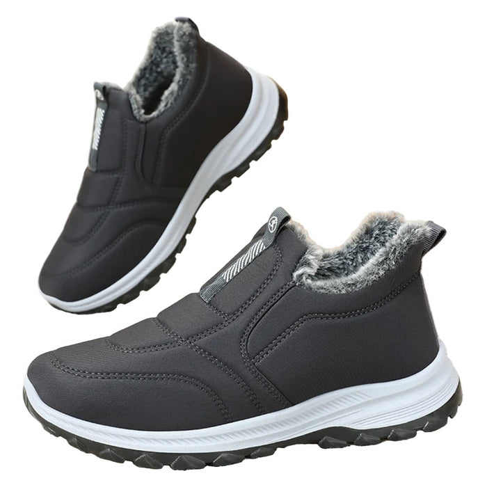 SaneShoppe - Warm Walking Shoes Lightweight Thermal Ankle Boots Non - slip Slip On Sneakers Winter Thick Fur Shoes for Travel Hiking