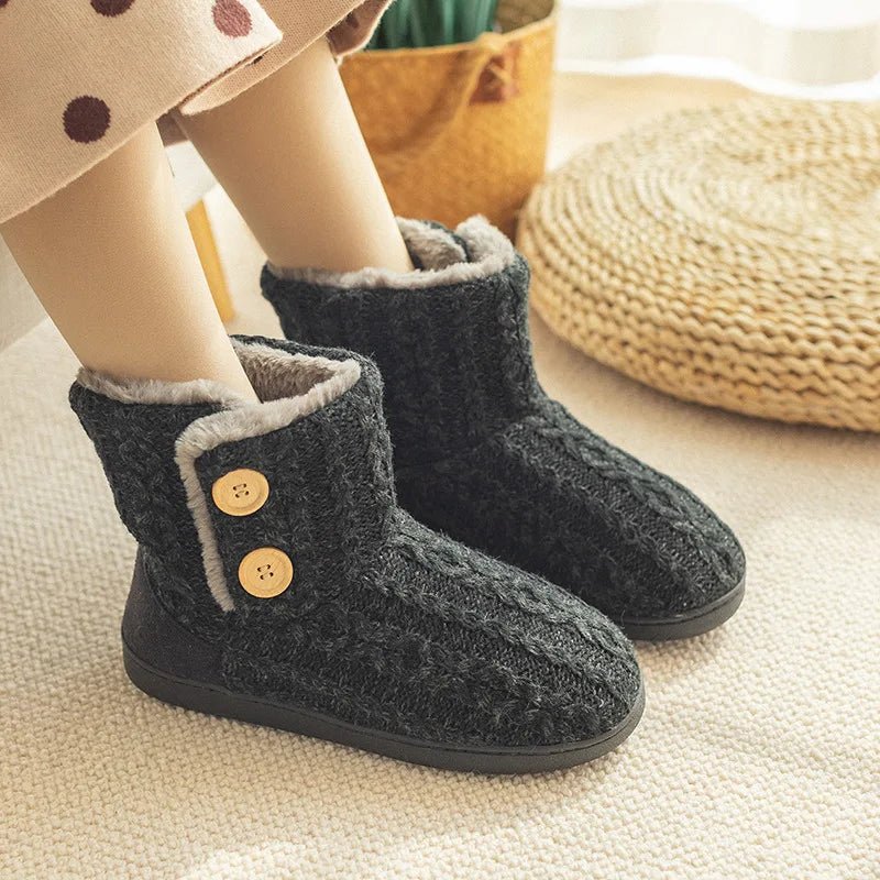 SaneShoppe - Warm Winter Booties for Women Men Slipper Booties Plush Indoor Outdoor