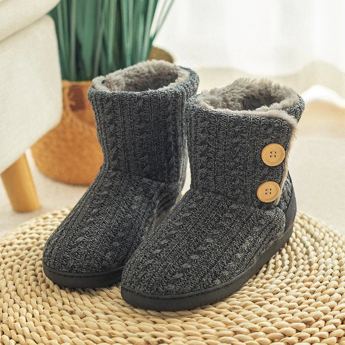 SaneShoppe - Warm Winter Booties for Women Men Slipper Booties Plush Indoor Outdoor