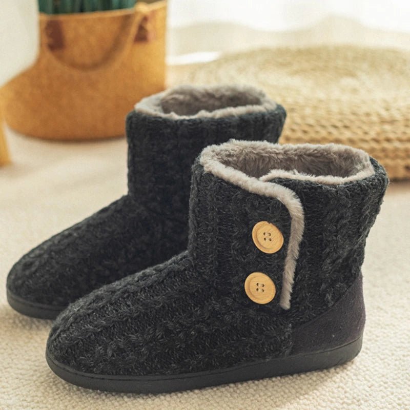 SaneShoppe - Warm Winter Booties for Women Men Slipper Booties Plush Indoor Outdoor
