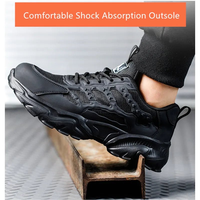 SaneShoppe - white work shoes lightweight comfortable safety shoes man women work shoes with a steel toe puncture proof safety work sneakers