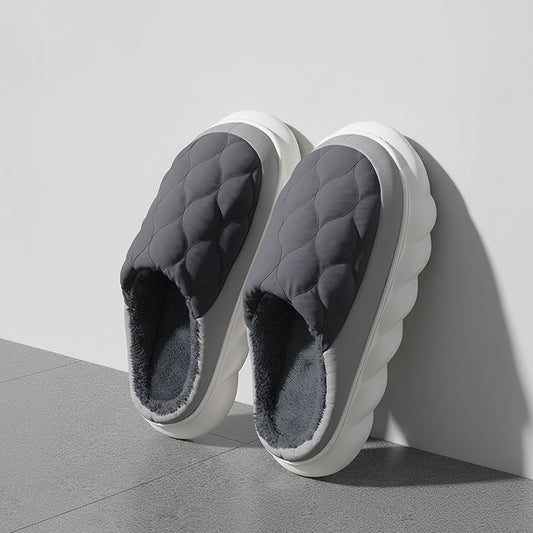 SaneShoppe - Winter Casual Men's Slippers Indoor Waterproof Home Shoes Fur Flat Warm Fashion Couples Bedroom Houseshoes Large size 48/49