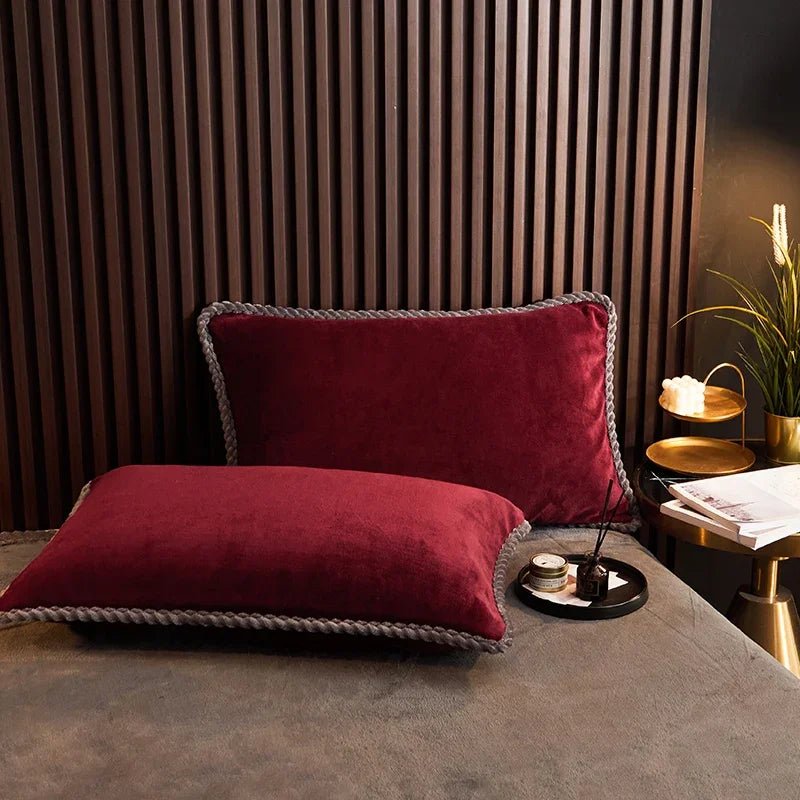 SaneShoppe - Winter Duvet Cover Thickened Fleece Warm Flannel Coral Double Sided Velvet Bedding Single Double Queen King Size Quilt Cover