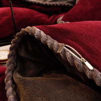 SaneShoppe - Winter Duvet Cover Thickened Fleece Warm Flannel Coral Double Sided Velvet Bedding Single Double Queen King Size Quilt Cover