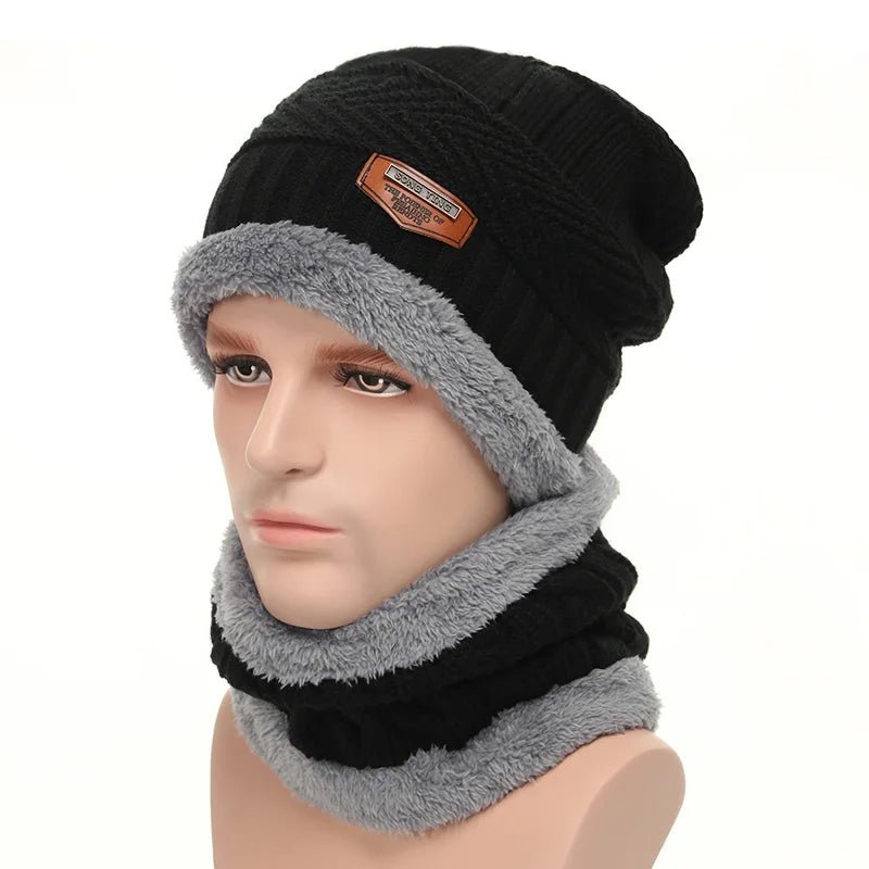 SaneShoppe - Winter Hats For Men Skullies Beanie Hat Winter Cap Men Women Wool Scarf Caps Balaclava Mask Bonnet Knitted Hat Gorras