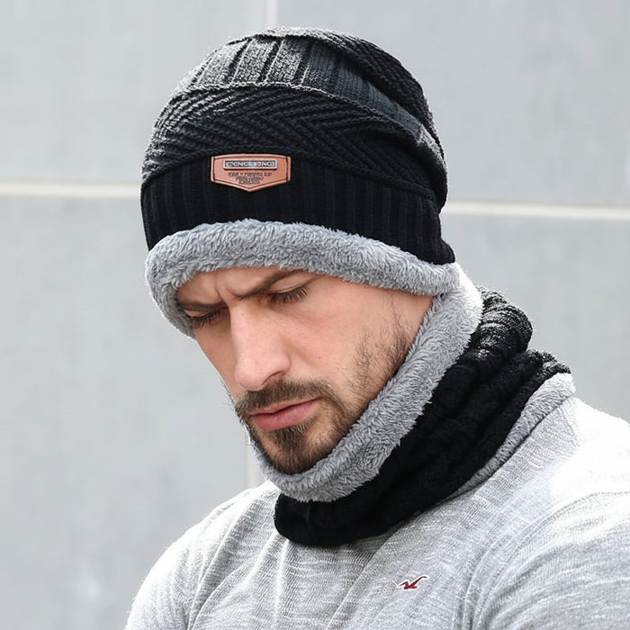 SaneShoppe - Winter Hats For Men Skullies Beanie Hat Winter Cap Men Women Wool Scarf Caps Balaclava Mask Bonnet Knitted Hat Gorras