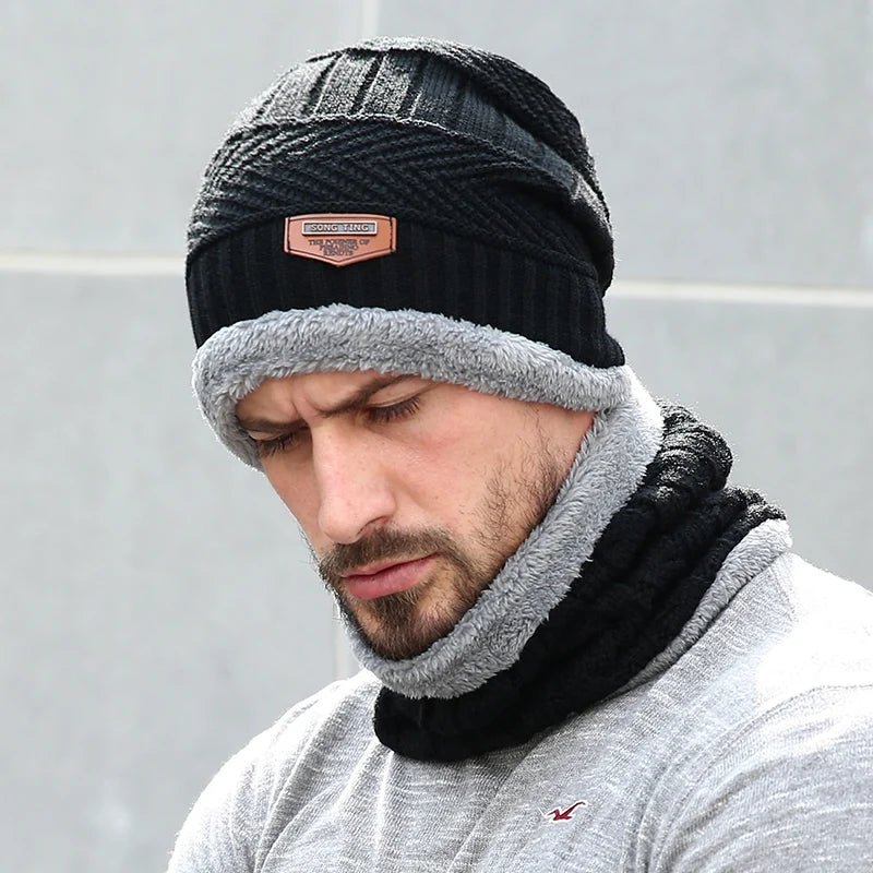 SaneShoppe - Winter Hats For Men Skullies Beanie Hat Winter Cap Men Women Wool Scarf Caps Balaclava Mask Bonnet Knitted Hat Gorras