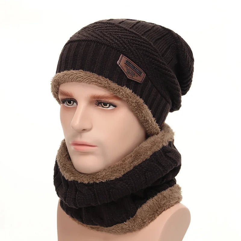 SaneShoppe - Winter Hats For Men Skullies Beanie Hat Winter Cap Men Women Wool Scarf Caps Balaclava Mask Bonnet Knitted Hat Gorras