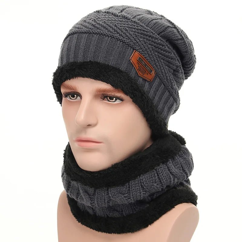 SaneShoppe - Winter Hats For Men Skullies Beanie Hat Winter Cap Men Women Wool Scarf Caps Balaclava Mask Bonnet Knitted Hat Gorras