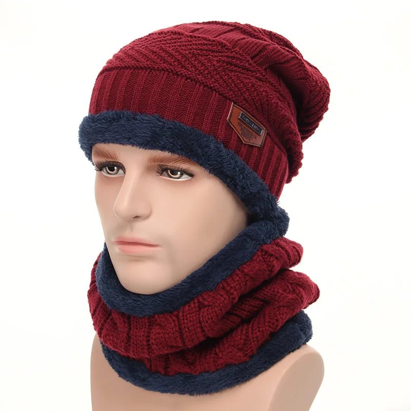 SaneShoppe - Winter Hats For Men Skullies Beanie Hat Winter Cap Men Women Wool Scarf Caps Balaclava Mask Bonnet Knitted Hat Gorras