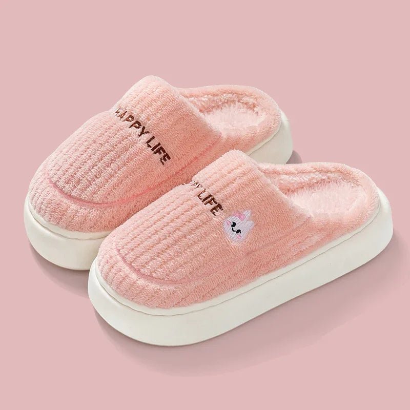 SaneShoppe - Winter Home Cotton Slippers for Women's Indoor Soft Sole, Non slip, Warm, Not Tired, Simple Couple Cotton Shoes for Men