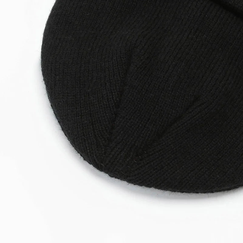 SaneShoppe - Winter Men Women Hats Outdoor Riding Cold Warm Ear Knitted Cap Fashion Versatile Solid Color Dome Caps Hot