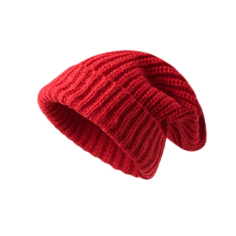 SaneShoppe - Winter Men's Thickened Soft Knitted Hats Casual Unisex Windbreak Skin - friendly Cap Large Head Circumference Clothing Accessories