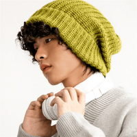 SaneShoppe - Winter Men's Thickened Soft Knitted Hats Casual Unisex Windbreak Skin - friendly Cap Large Head Circumference Clothing Accessories