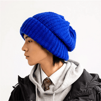 SaneShoppe - Winter Men's Thickened Soft Knitted Hats Casual Unisex Windbreak Skin - friendly Cap Large Head Circumference Clothing Accessories