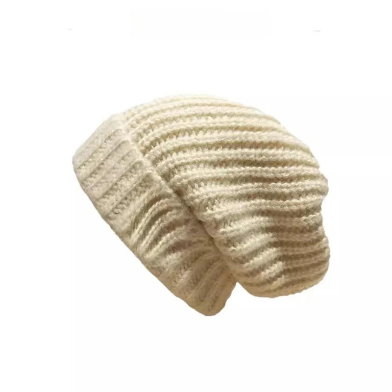 SaneShoppe - Winter Men's Thickened Soft Knitted Hats Casual Unisex Windbreak Skin - friendly Cap Large Head Circumference Clothing Accessories