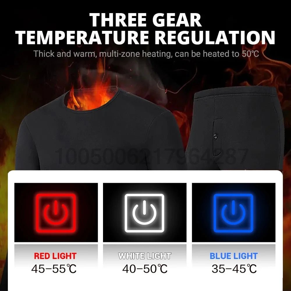 SaneShoppe - Winter USB Electric Heating Jacket Heated Thermal Underwear Men Women Sports Thermal Heated Underwear Electric Heated Equipmen
