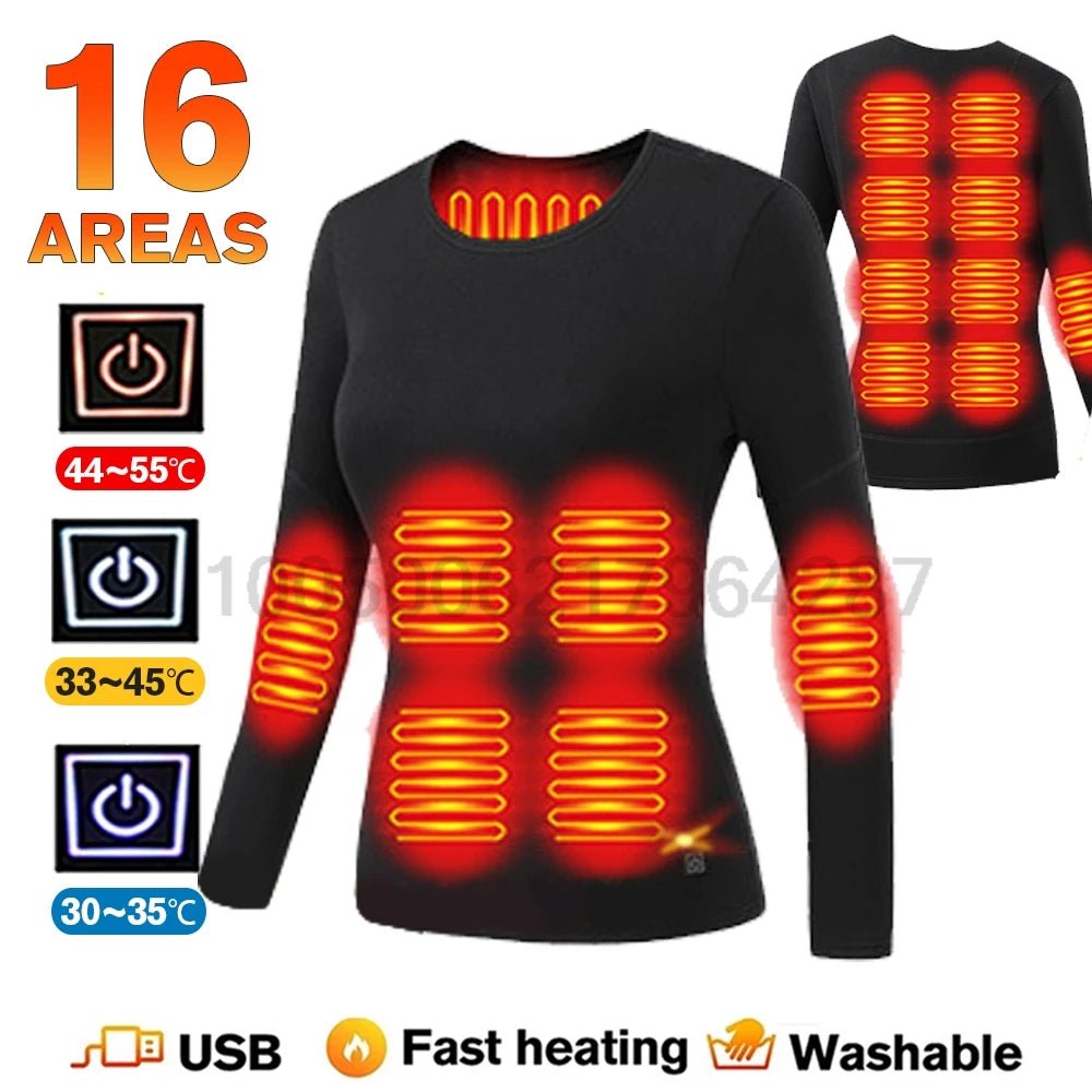 SaneShoppe - Winter USB Electric Heating Jacket Heated Thermal Underwear Men Women Sports Thermal Heated Underwear Electric Heated Equipmen