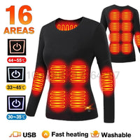 SaneShoppe - Winter USB Electric Heating Jacket Heated Thermal Underwear Men Women Sports Thermal Heated Underwear Electric Heated Equipmen