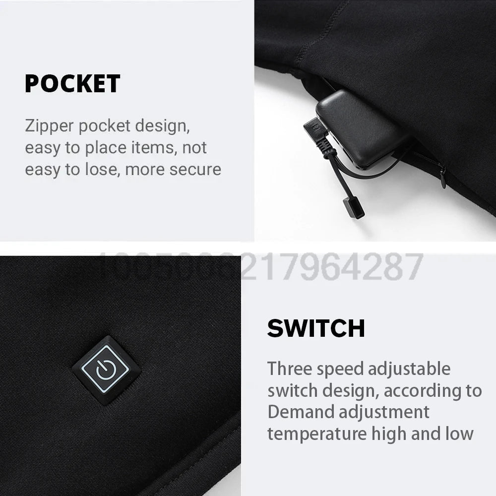 SaneShoppe - Winter USB Electric Heating Jacket Heated Thermal Underwear Men Women Sports Thermal Heated Underwear Electric Heated Equipmen