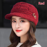SaneShoppe - Winter Warm Hat Knitted Hat Casual Fashion Mom Cap Grandmother Hat Plush Thickened Fleece - Lined Warm Wool Christmas Gift