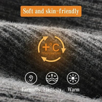 SaneShoppe - Winter Warm Knit Beanie for Men Fleece Lined with Ear Protection Thickened Soft Polyester Beanie Adjustable Grip Beanie