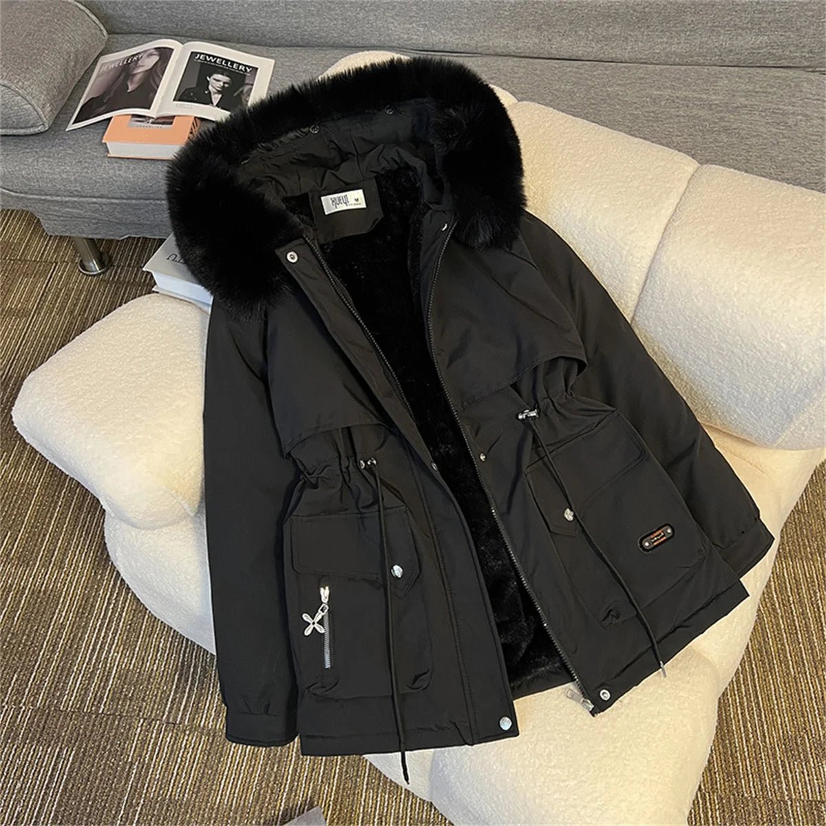 SaneShoppe - Winter Warm Parkas Jacket Women New Fashion Korean Loose Hooded Thick Casual Cotton Padded Coat Female Overcoat Casual Lady Tops