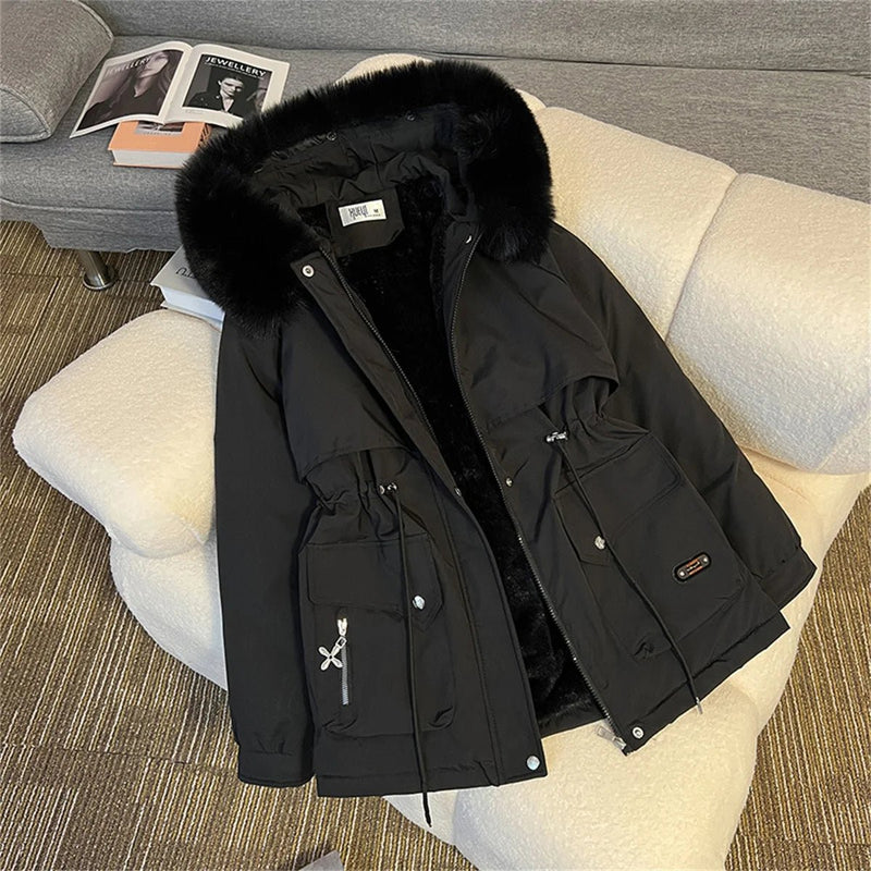 SaneShoppe - Winter Warm Parkas Jacket Women New Fashion Korean Loose Hooded Thick Casual Cotton Padded Coat Female Overcoat Casual Lady Tops