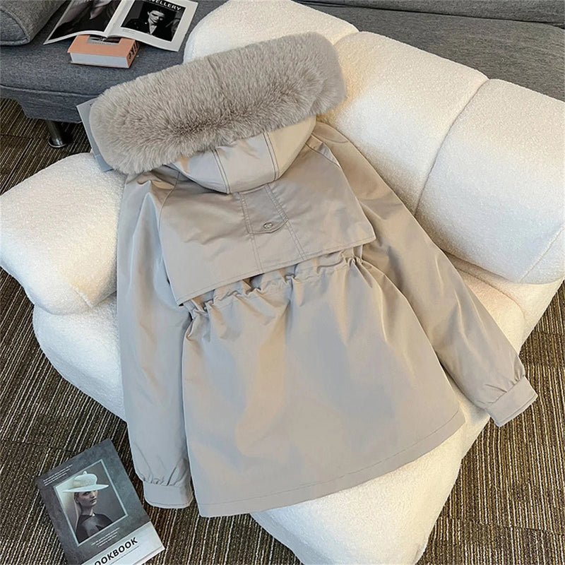 SaneShoppe - Winter Warm Parkas Jacket Women New Fashion Korean Loose Hooded Thick Casual Cotton Padded Coat Female Overcoat Casual Lady Tops