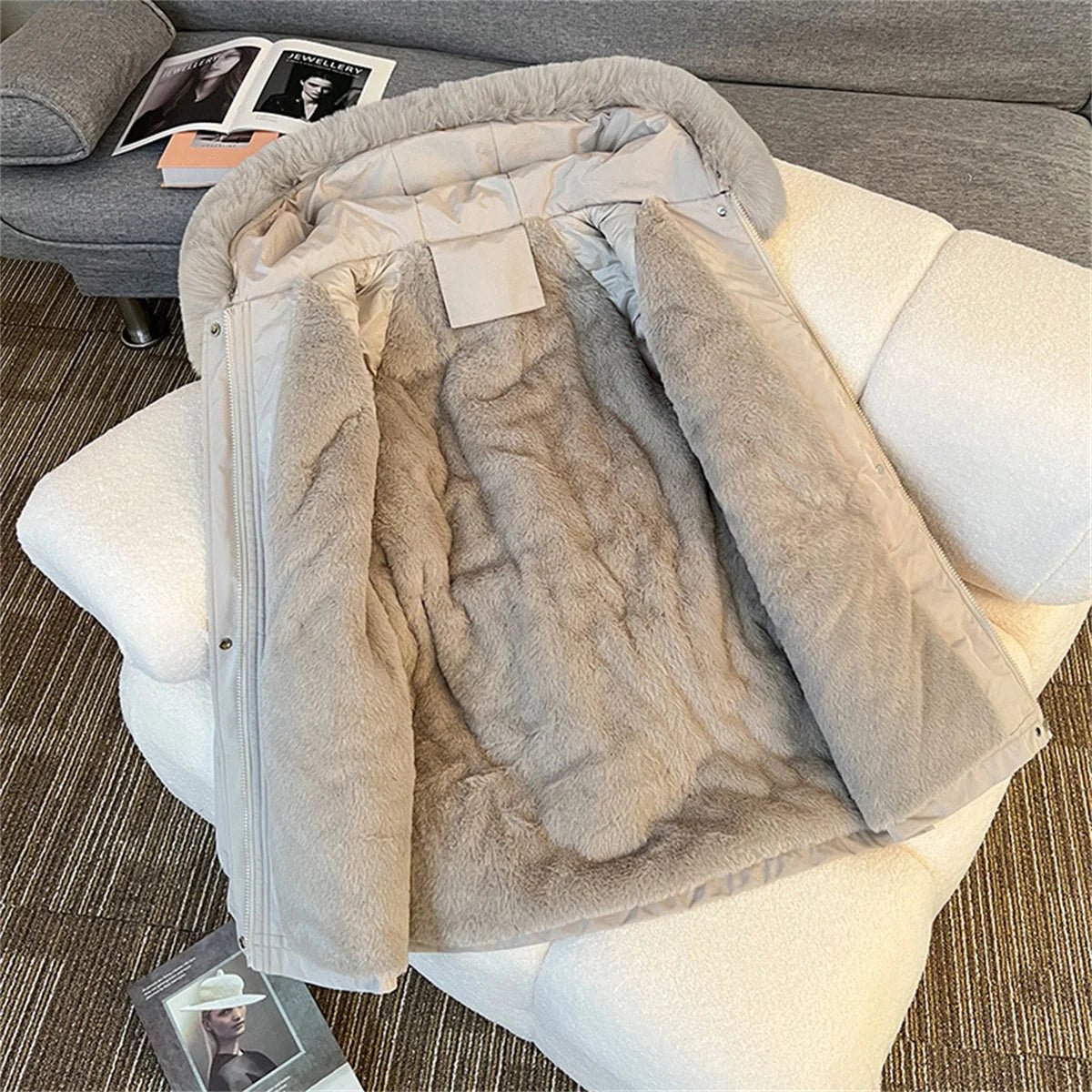 SaneShoppe - Winter Warm Parkas Jacket Women New Fashion Korean Loose Hooded Thick Casual Cotton Padded Coat Female Overcoat Casual Lady Tops