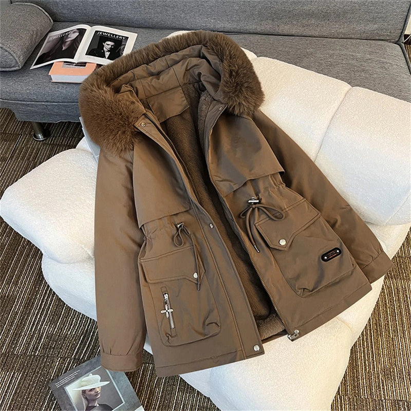 SaneShoppe - Winter Warm Parkas Jacket Women New Fashion Korean Loose Hooded Thick Casual Cotton Padded Coat Female Overcoat Casual Lady Tops