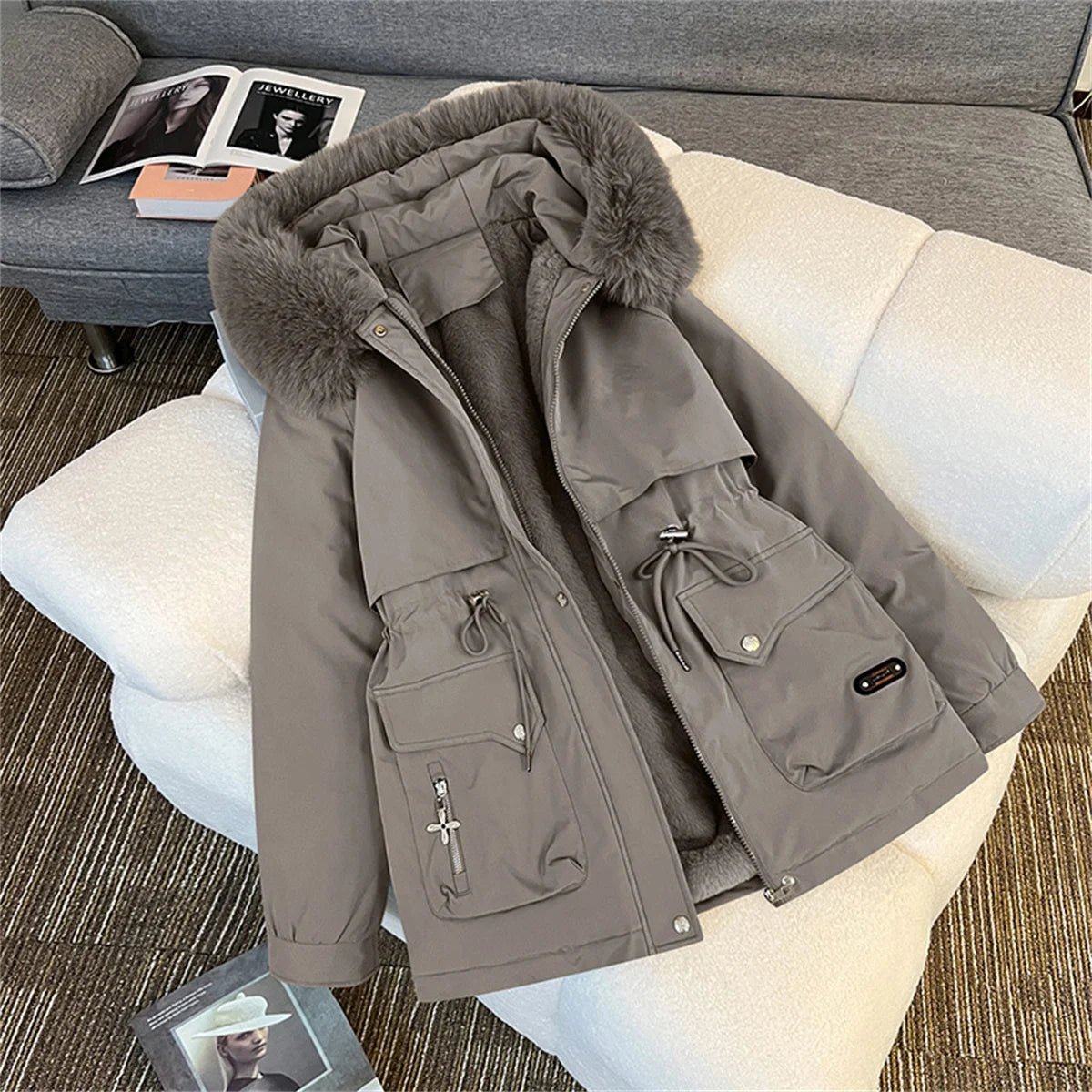 SaneShoppe - Winter Warm Parkas Jacket Women New Fashion Korean Loose Hooded Thick Casual Cotton Padded Coat Female Overcoat Casual Lady Tops