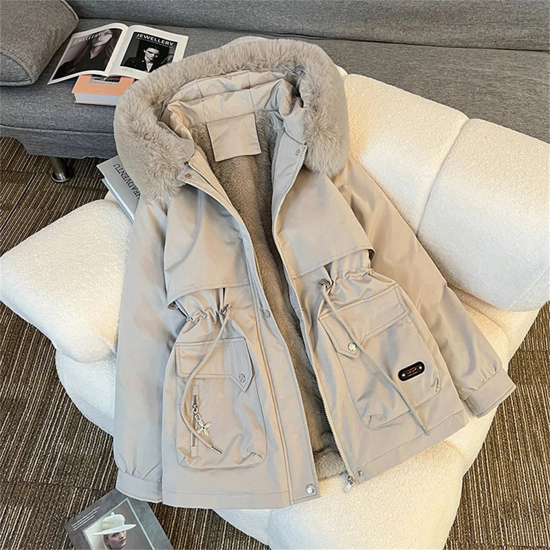 SaneShoppe - Winter Warm Parkas Jacket Women New Fashion Korean Loose Hooded Thick Casual Cotton Padded Coat Female Overcoat Casual Lady Tops
