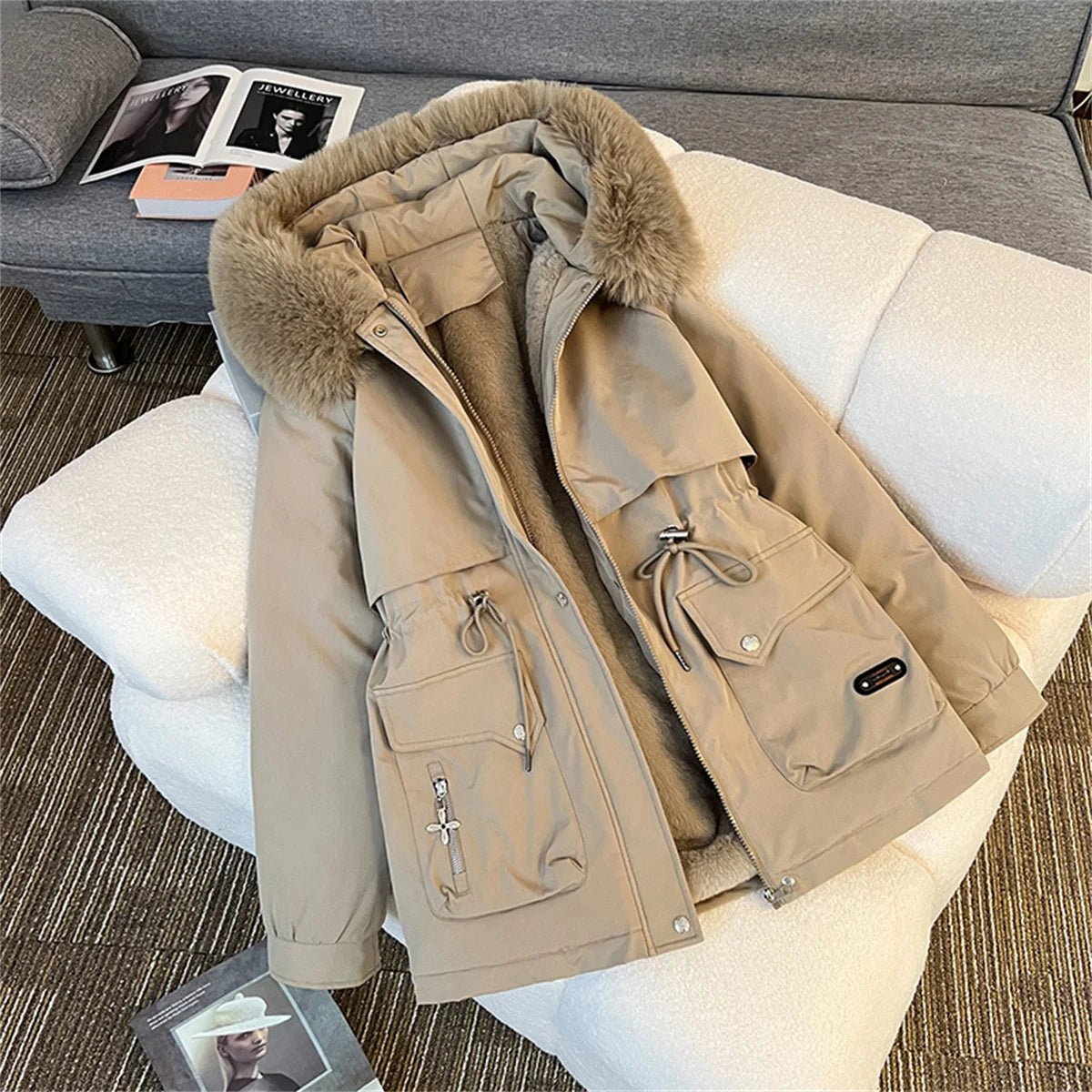 SaneShoppe - Winter Warm Parkas Jacket Women New Fashion Korean Loose Hooded Thick Casual Cotton Padded Coat Female Overcoat Casual Lady Tops
