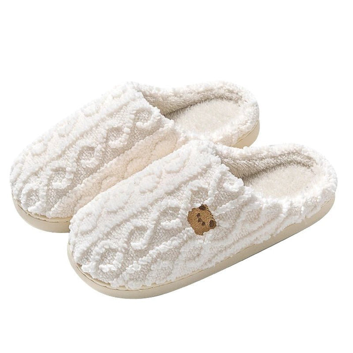 SaneShoppe - Winter Women Cotton Slippers warm Lightweight Anti Slip Slides Comfortable Indoor Home slippers