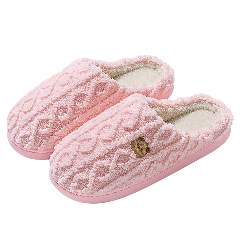 SaneShoppe - Winter Women Cotton Slippers warm Lightweight Anti Slip Slides Comfortable Indoor Home slippers