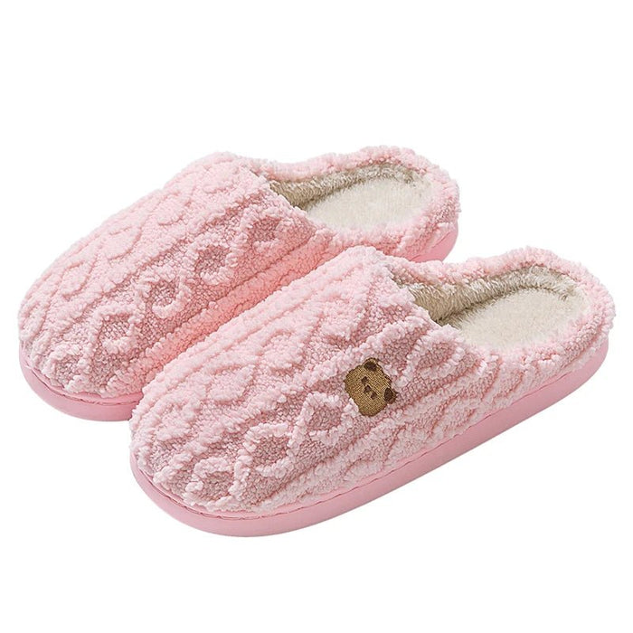 SaneShoppe - Winter Women Cotton Slippers warm Lightweight Anti Slip Slides Comfortable Indoor Home slippers