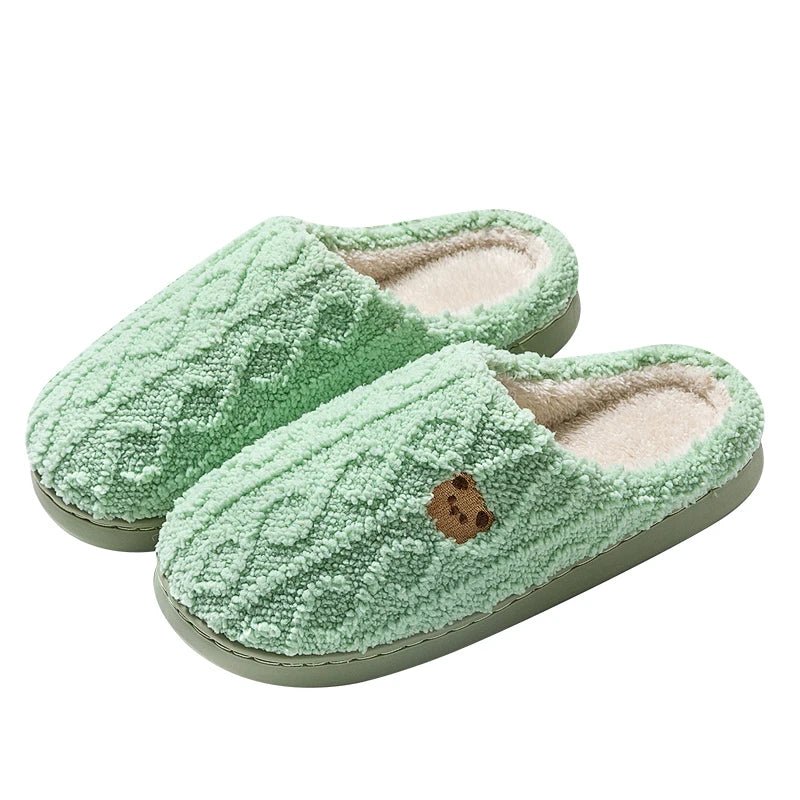 SaneShoppe - Winter Women Cotton Slippers warm Lightweight Anti Slip Slides Comfortable Indoor Home slippers