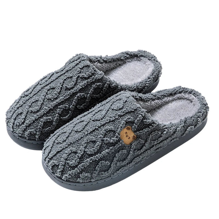 SaneShoppe - Winter Women Cotton Slippers warm Lightweight Anti Slip Slides Comfortable Indoor Home slippers