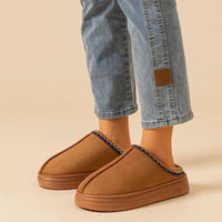 SaneShoppe - Winter Women's Slipper Fashion Fuzzy Fur Anti - slip Soft Sole Outdoor Indoor Warm Comfort Men Leisure Plush Houseshoes Couple