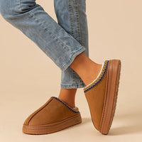 SaneShoppe - Winter Women's Slipper Fashion Fuzzy Fur Anti - slip Soft Sole Outdoor Indoor Warm Comfort Men Leisure Plush Houseshoes Couple