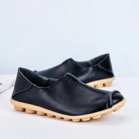 SaneShoppe-Colorful Soft Genuine Leather Women's Loafers Slip-On Shoes
