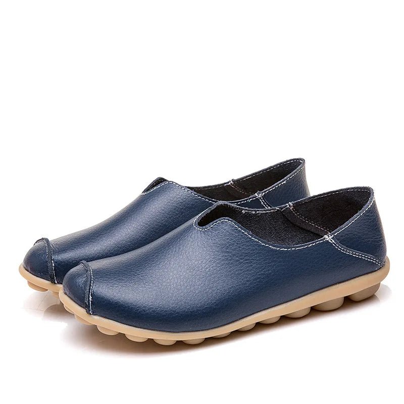 SaneShoppe-Colorful Soft Genuine Leather Women's Loafers Slip-On Shoes