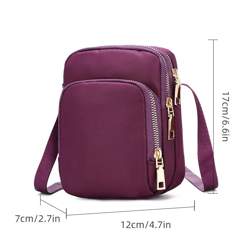SaneShoppe - Women Bag Waterproof Shoulder Bag Crossbody Zipper Mobile Phone Lady Female Multifunction Handbag Wrist Purse Womens Pouch