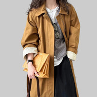 SaneShoppe-New Spring Women's 100% Cotton Trench Coat with Turn Down Collar
