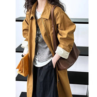 SaneShoppe-New Spring Women's 100% Cotton Trench Coat with Turn Down Collar