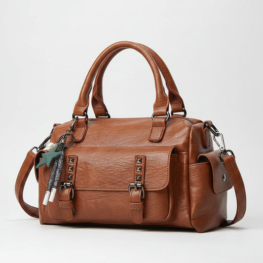 SaneShoppe-Stylish Faux Leather Crossbody Bag - Chic Gift for Her - Trendy Shoulder Tote for Women