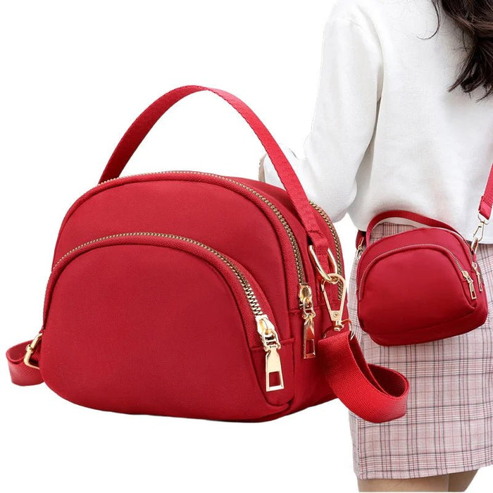 SaneShoppe - Women Handbag and Purse 2025 New Designer 3 Layers Large Capacity Shoulder Bags Lady Crossbody Bag Sweet Red Black Bolso Mujer