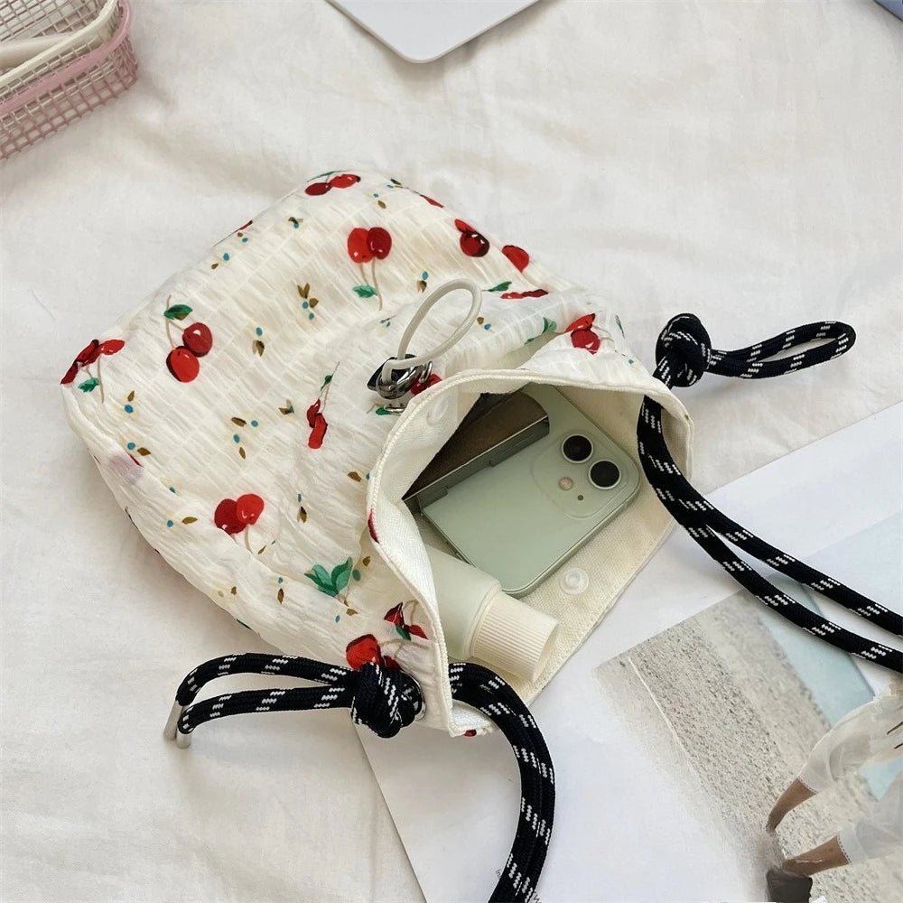 SaneShoppe - Women Handbags Female Drawstring Shoulder Bags Cute Mini Large Capacity Crossbody Bags for Women Portable Phone Purse