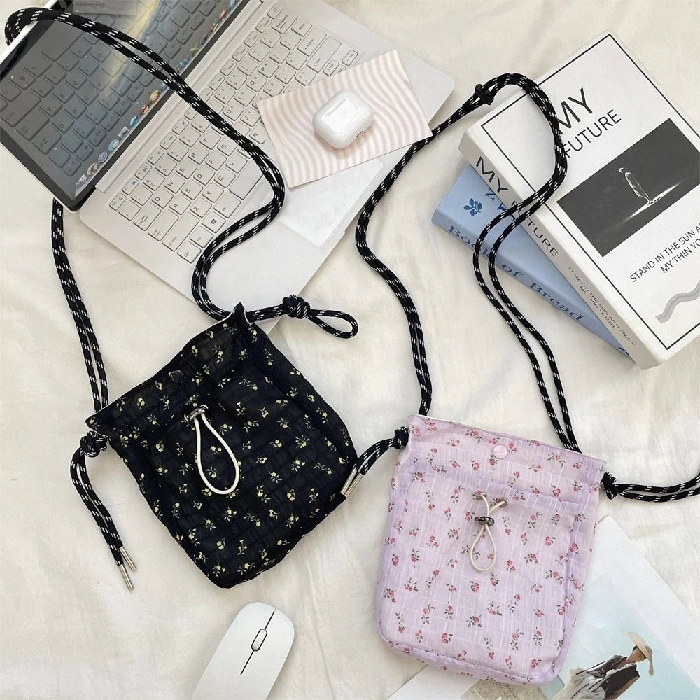 SaneShoppe - Women Handbags Female Drawstring Shoulder Bags Cute Mini Large Capacity Crossbody Bags for Women Portable Phone Purse